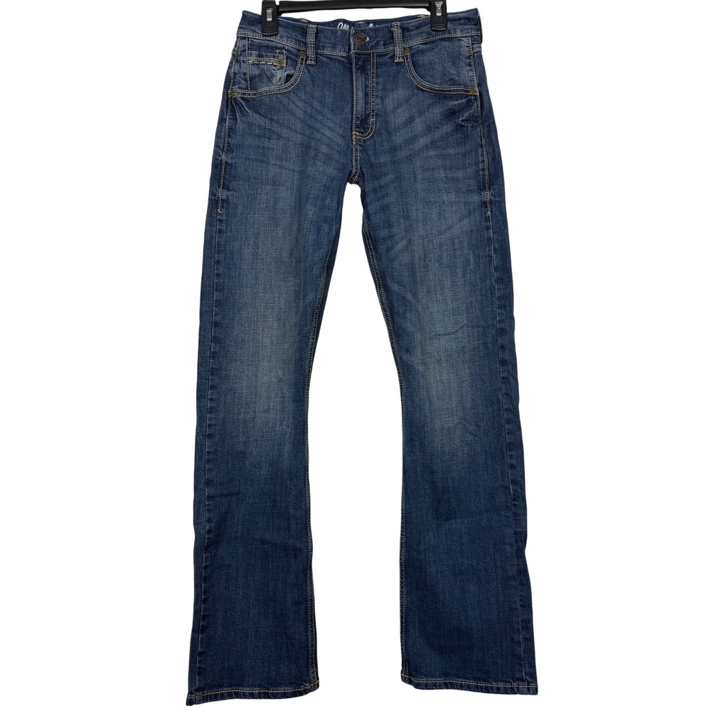 Wrangler RETRO Slim Boot Blue Jeans Mens 30x34 (Actual 33) Stretch Medium Wash